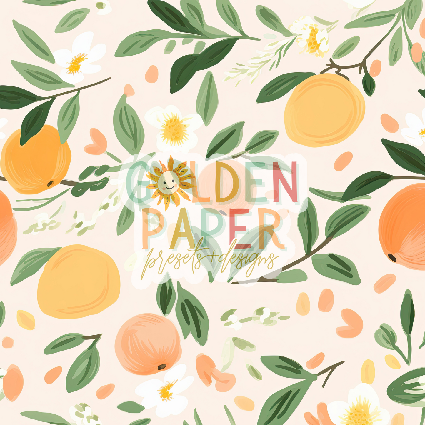 Peach | Food | Fruit | Seamless Pattern