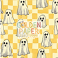 Ghost | Checkered | Yellow | Seamless Pattern