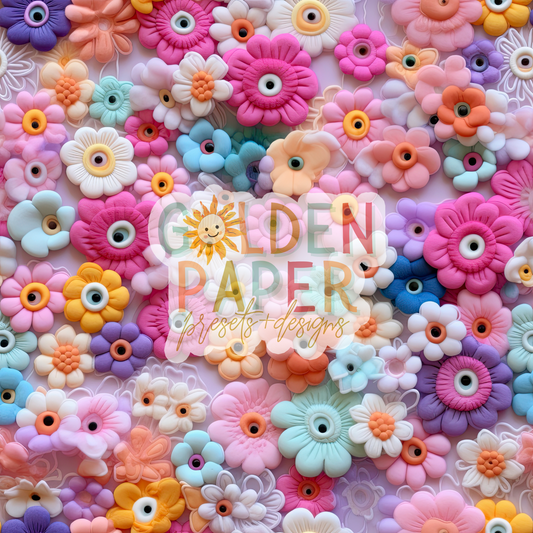 Pastel | Floral | 3D | Seamless Pattern