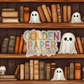 Spooky BOOkcase | Ghost | Brown | Seamless Pattern