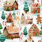 Christmas | Gingerbread | House | Snow | Candy Cane | Seamless Pattern